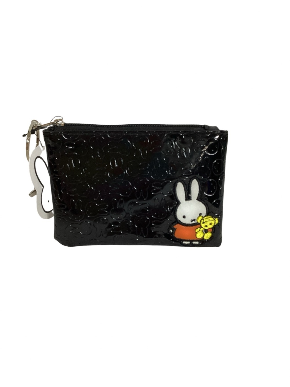 Box Lunch Exclusive Dick Bruna Miffy Black Faux Patent Embossed Coin Purse Bag